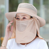 Large-brimmed sun hat male summer cover face sunscreen fisherman hat breathable anti-UV sun hat outdoor fishing hat